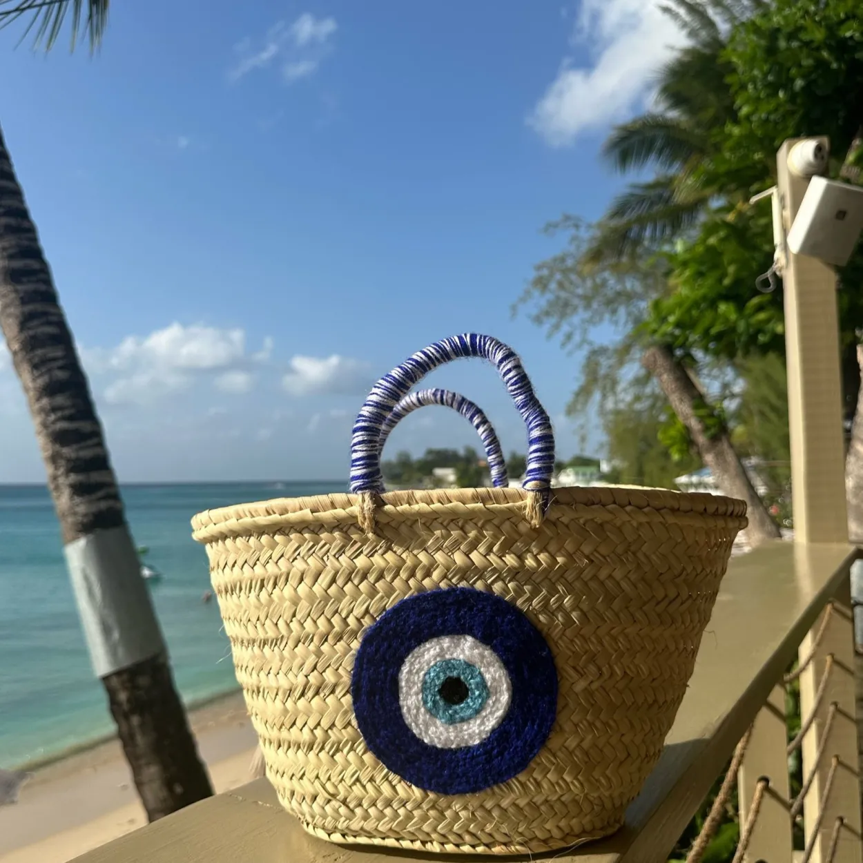 Limited Edition Medium Evil Eye Palm Basket