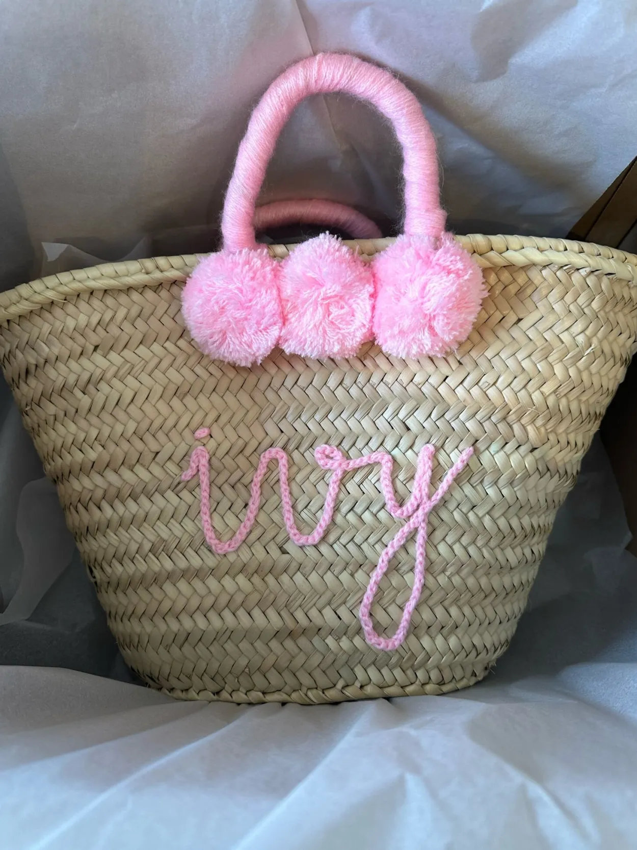 Medium Personalised Pom Pom Basket