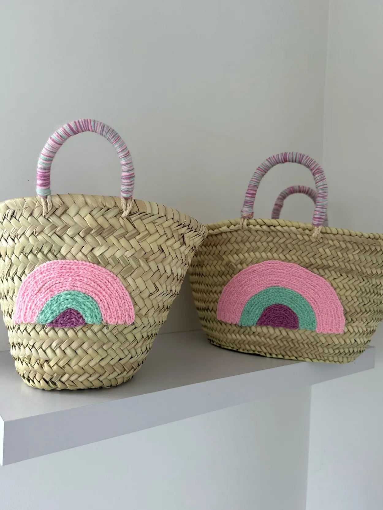 Medium Rainbow Palm Basket