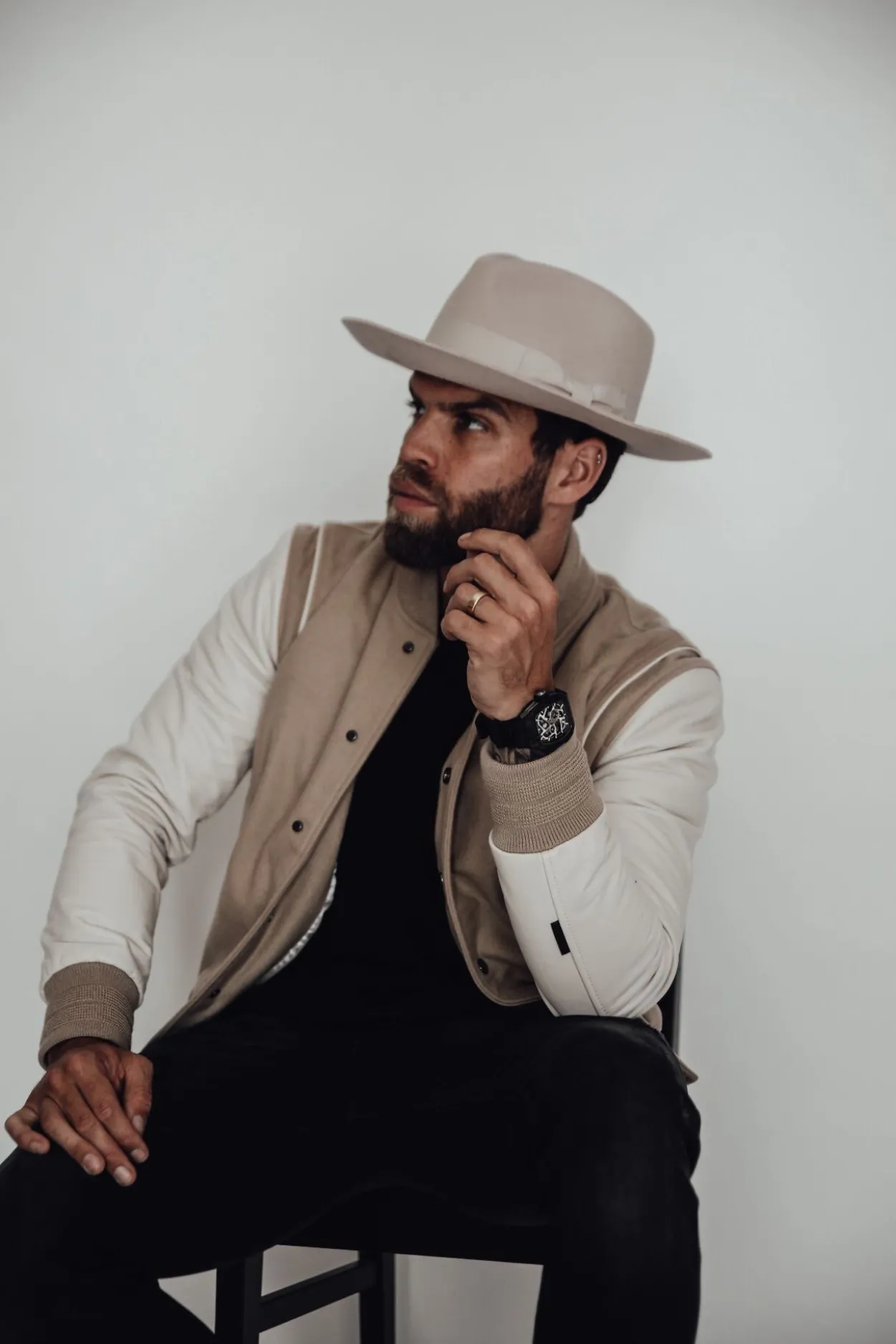 Men's Classic Stiff Brim Wool Fedora - Coconut
