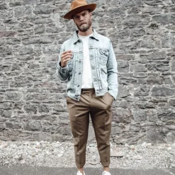 Men's Classic Stiff Brim Wool Fedora - Tan