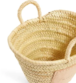 Mini Leather Patch 'Bonita' Palm Basket