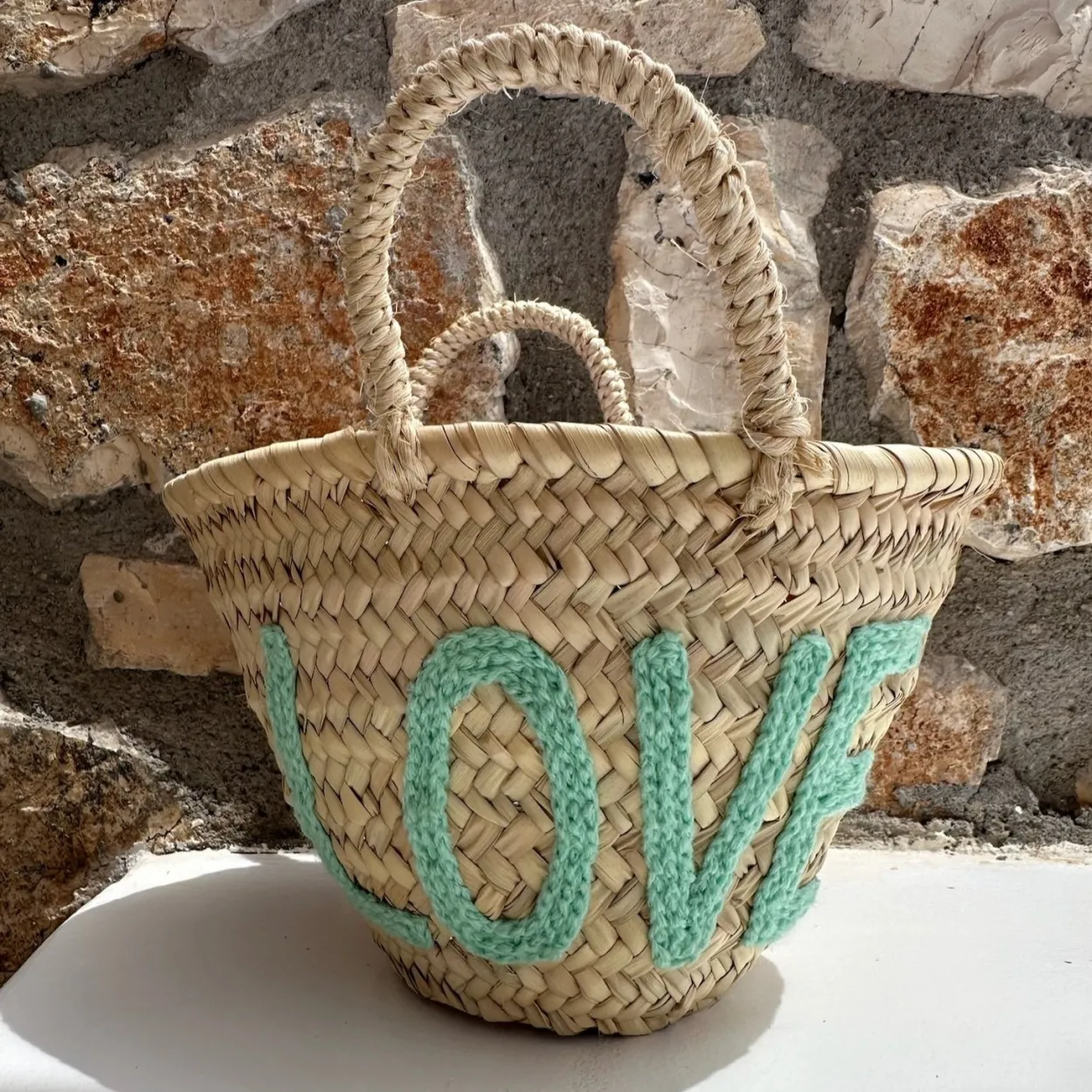 Mini 'LOVE' Palm Basket