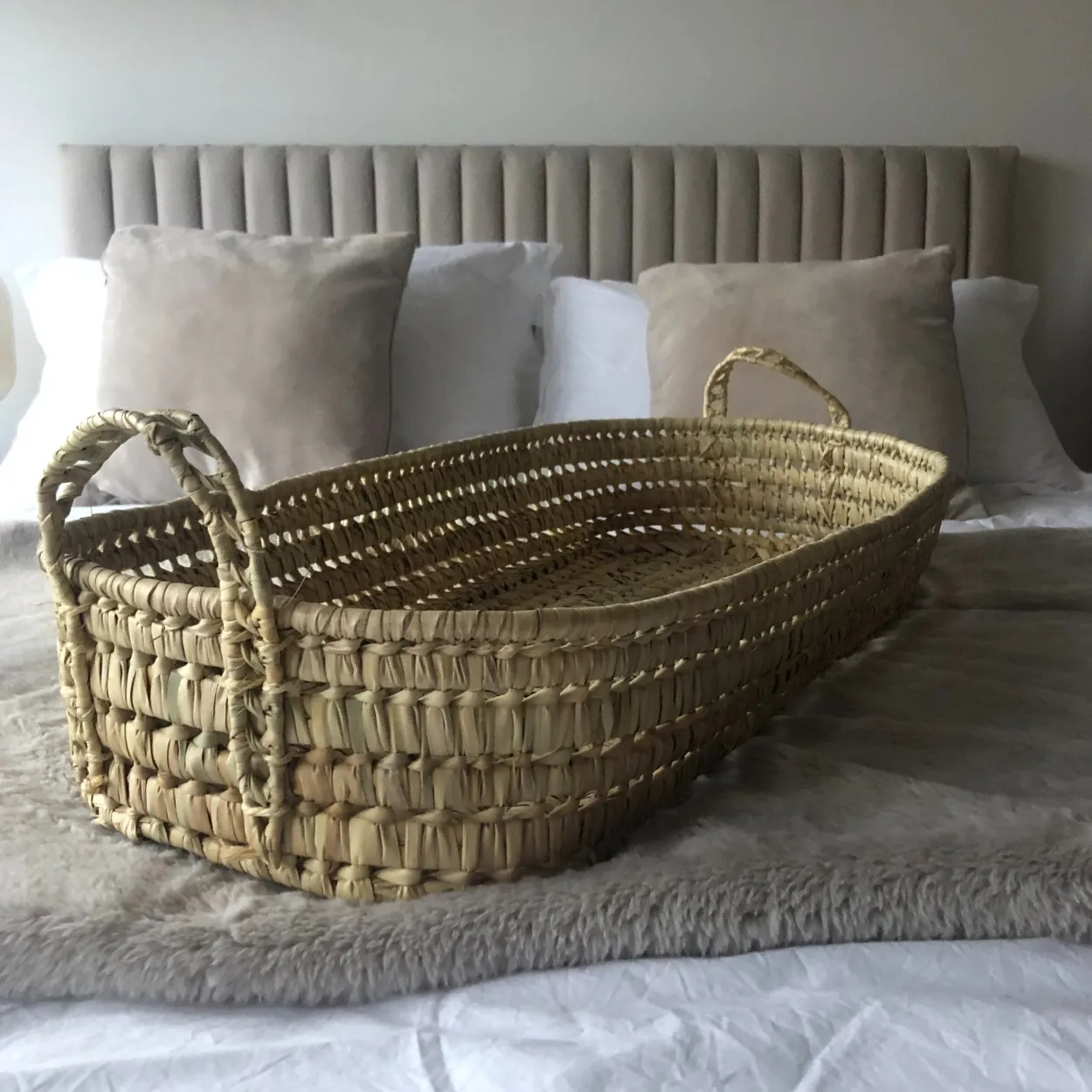 Moroccan Baby Changing Basket with handles