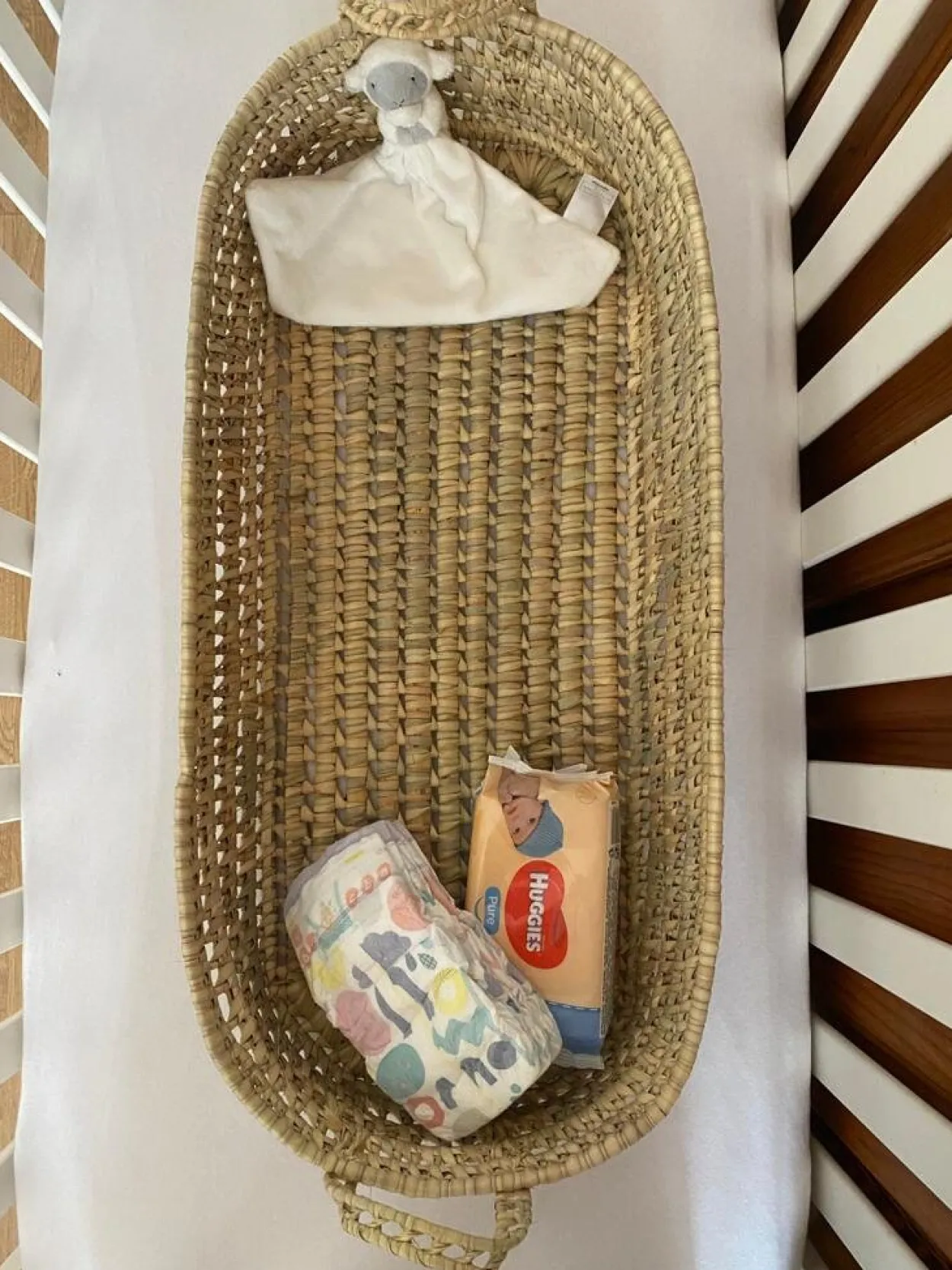 Moroccan Baby Changing Basket with handles
