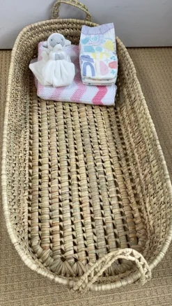 Moroccan Baby Changing Basket with handles