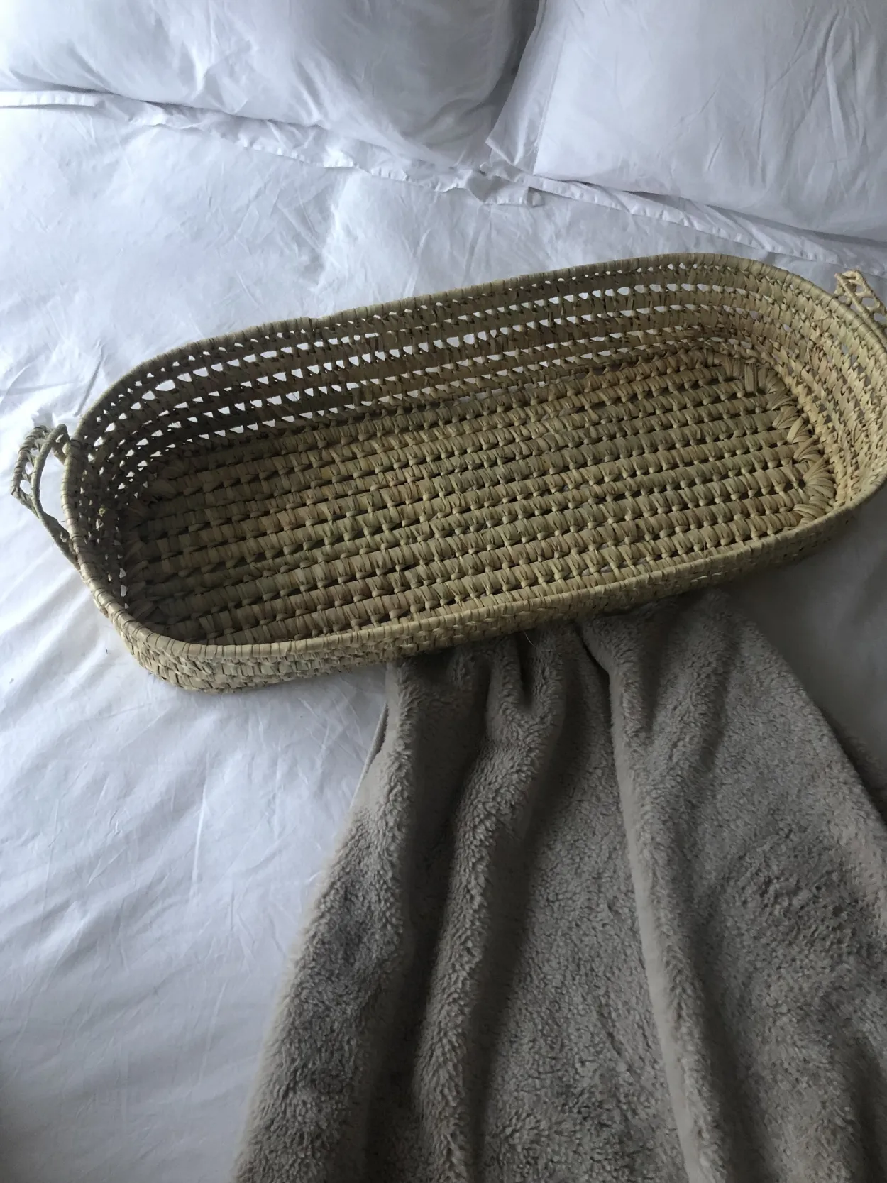 Moroccan Baby Changing Basket with handles