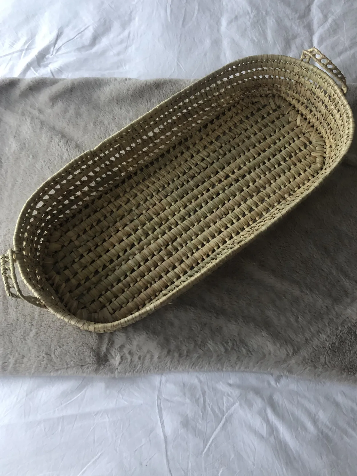 Moroccan Baby Changing Basket with handles