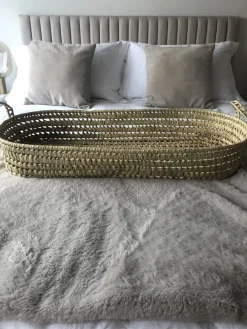 Moroccan Baby Changing Basket with handles
