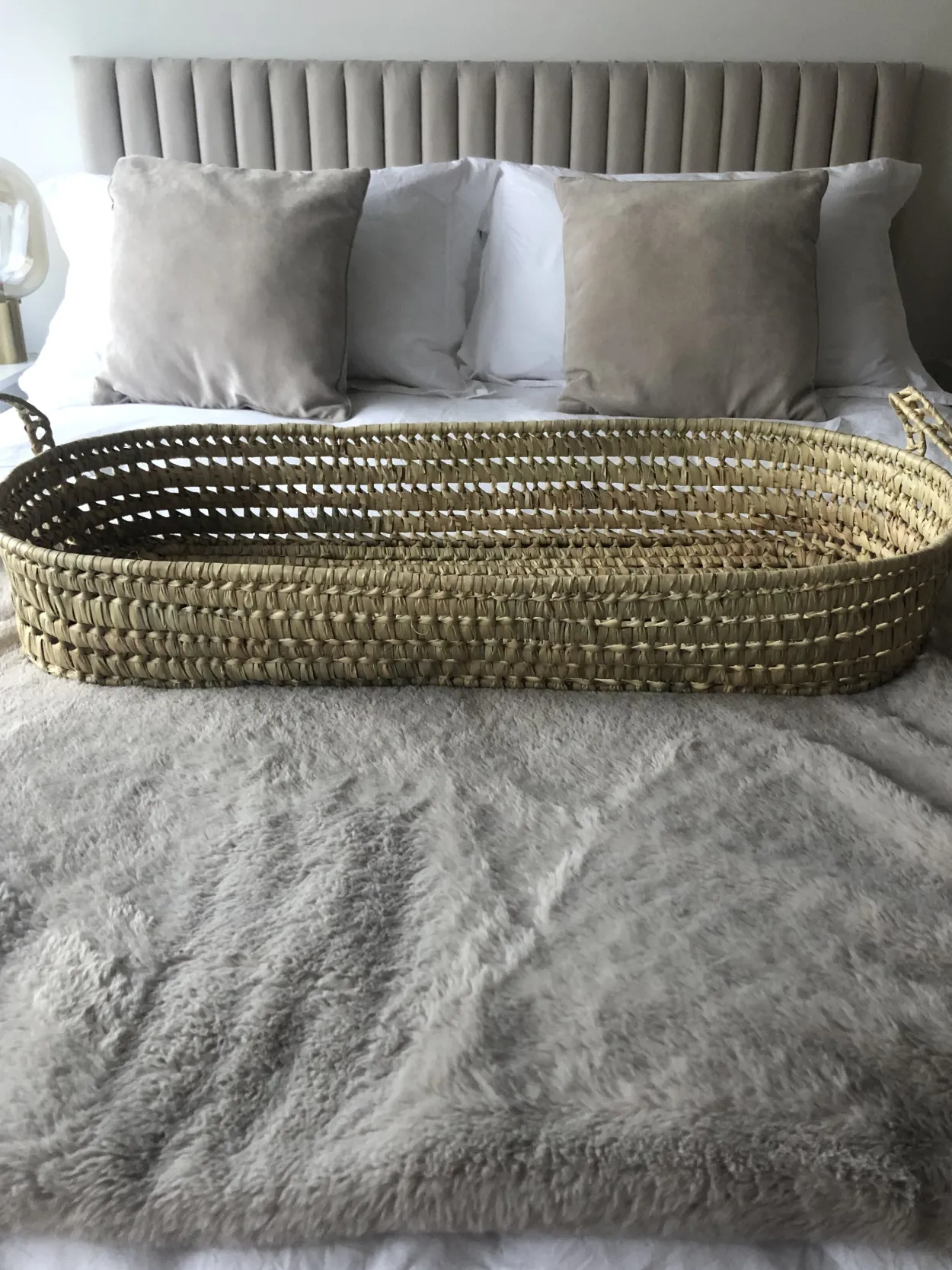 Moroccan Baby Changing Basket with handles