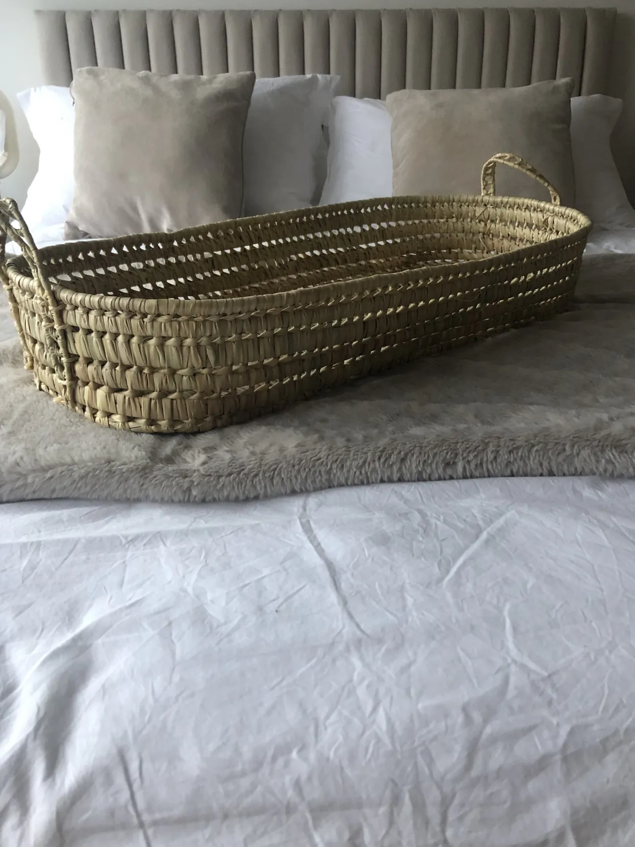 Moroccan Baby Changing Basket with handles