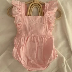 Personalised Pink Ruffle Baby Romper