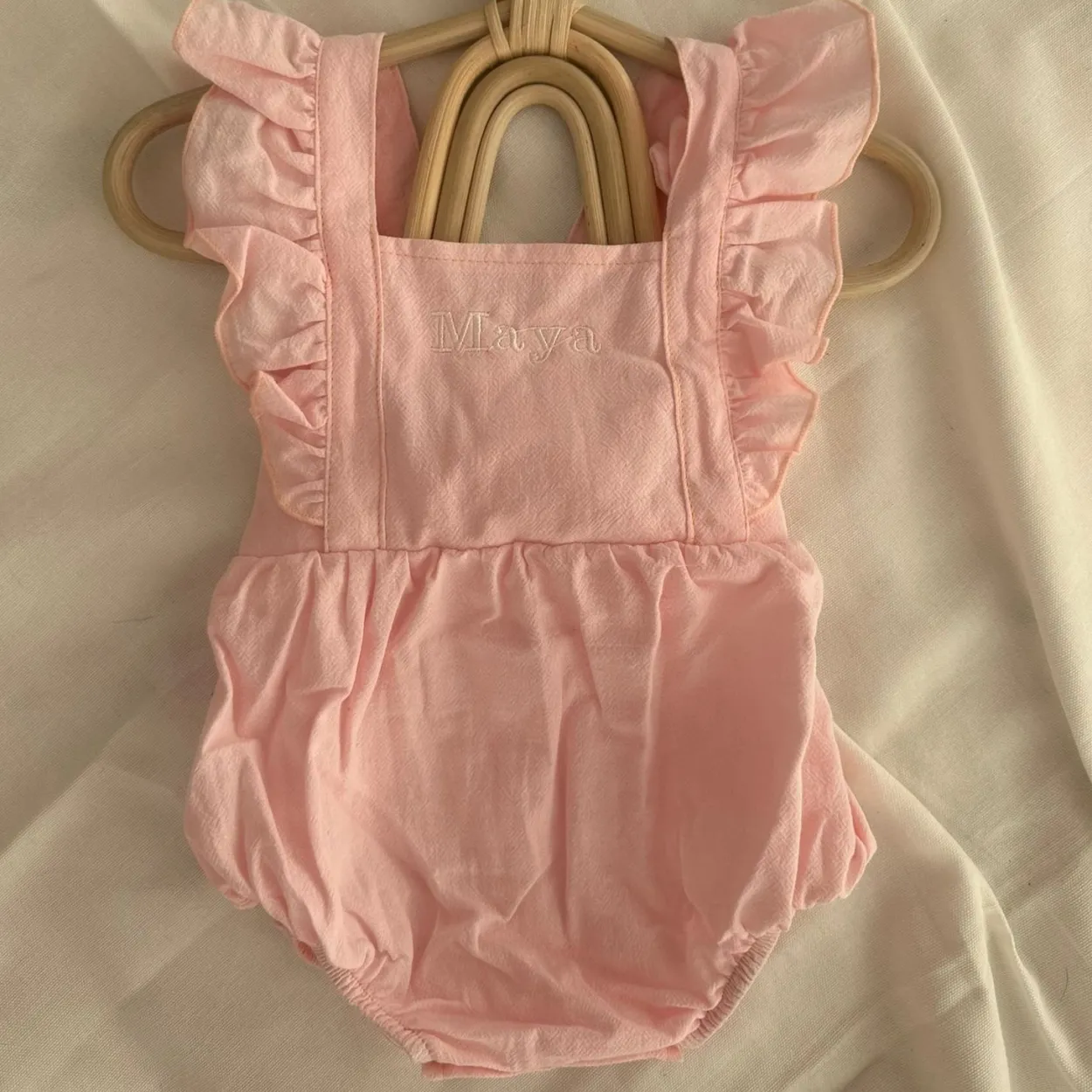 Personalised Pink Ruffle Baby Romper