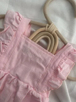 Personalised Pink Ruffle Baby Romper