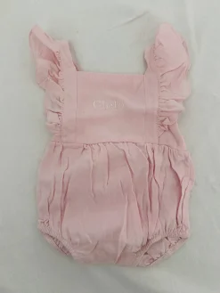 Personalised Pink Ruffle Baby Romper