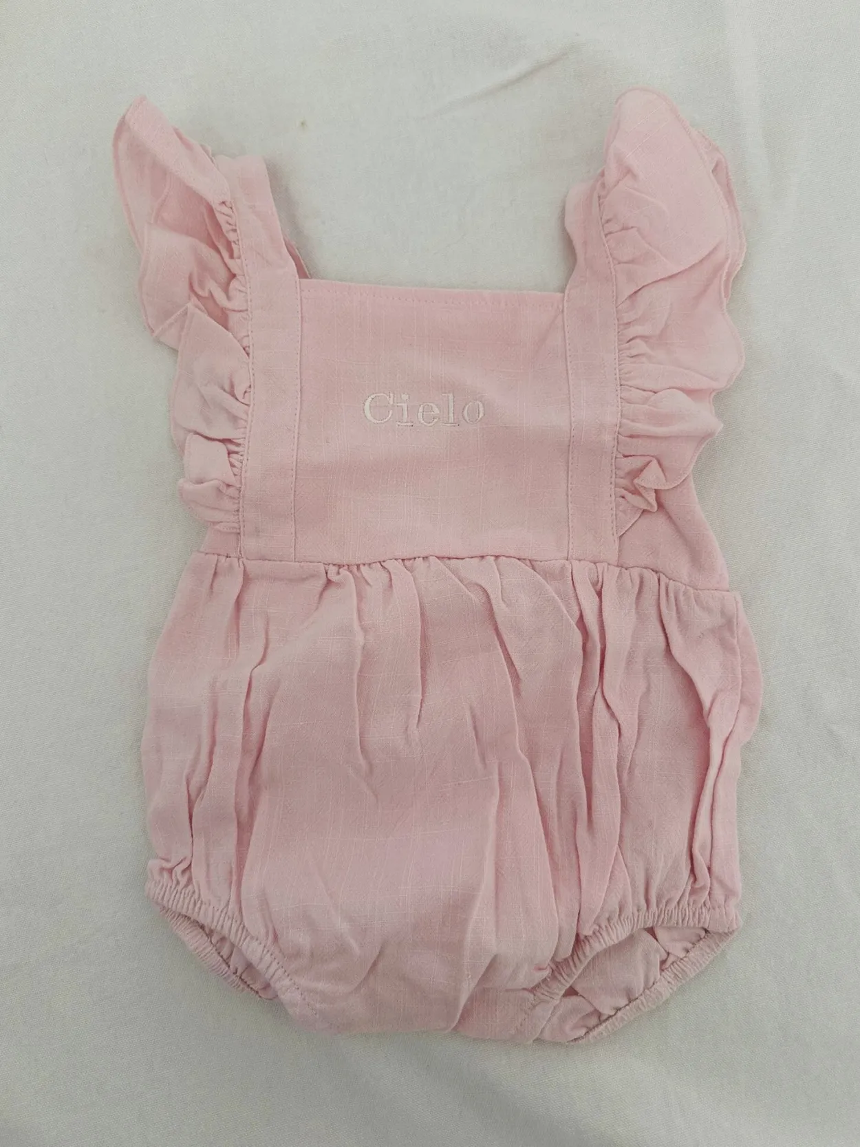 Personalised Pink Ruffle Baby Romper