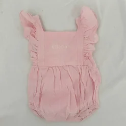 Personalised Pink Ruffle Baby Romper