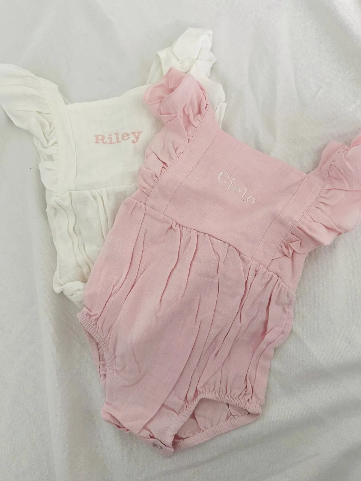 Personalised Pink Ruffle Baby Romper