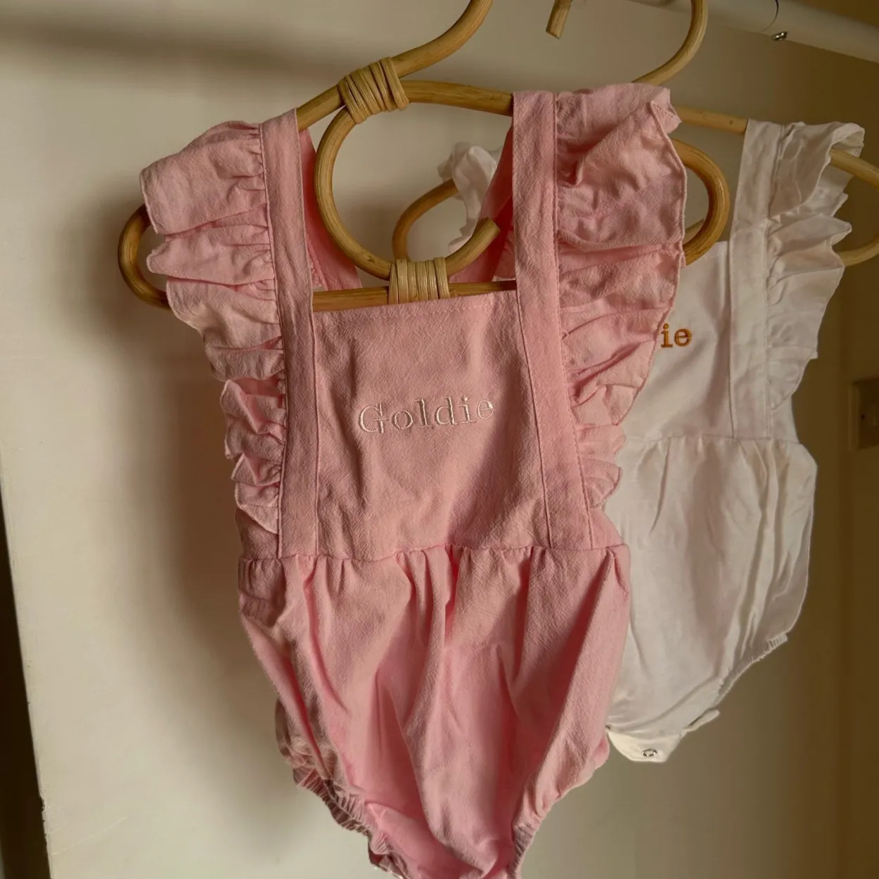 Personalised Pink Ruffle Baby Romper
