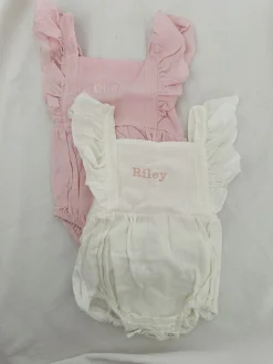 Personalised Pink Ruffle Baby Romper