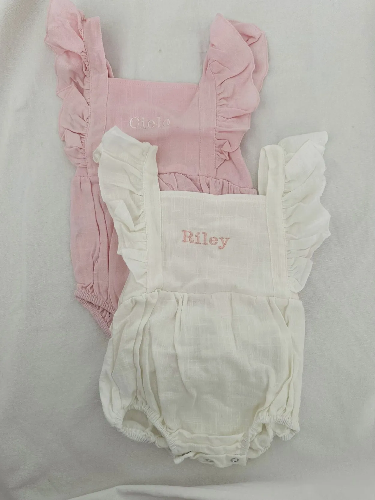 Personalised Pink Ruffle Baby Romper