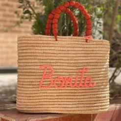Personalised Raffia Palm Basket