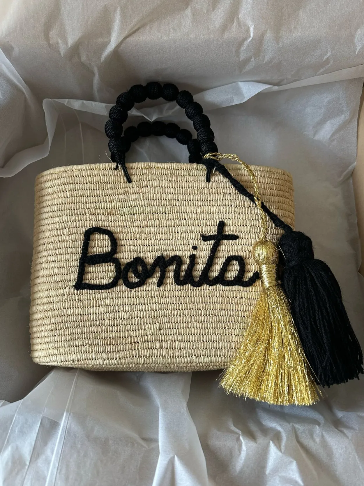 Personalised Raffia Palm Basket
