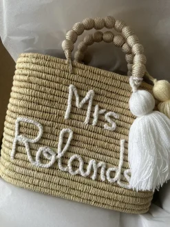 Personalised Raffia Palm Basket