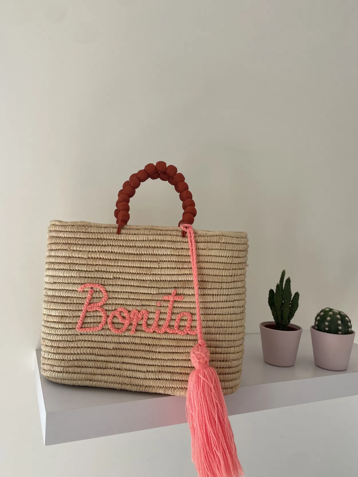 Personalised Raffia Palm Basket