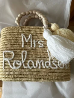 Personalised Raffia Palm Basket