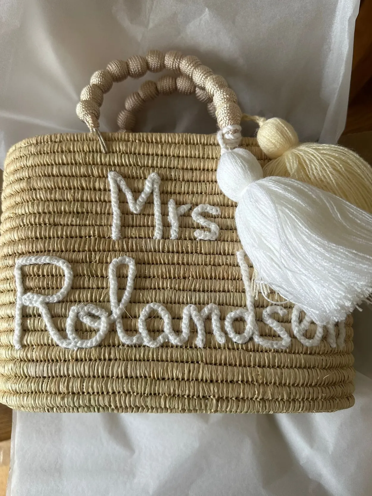 Personalised Raffia Palm Basket