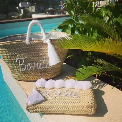 Personalised wool handle basket