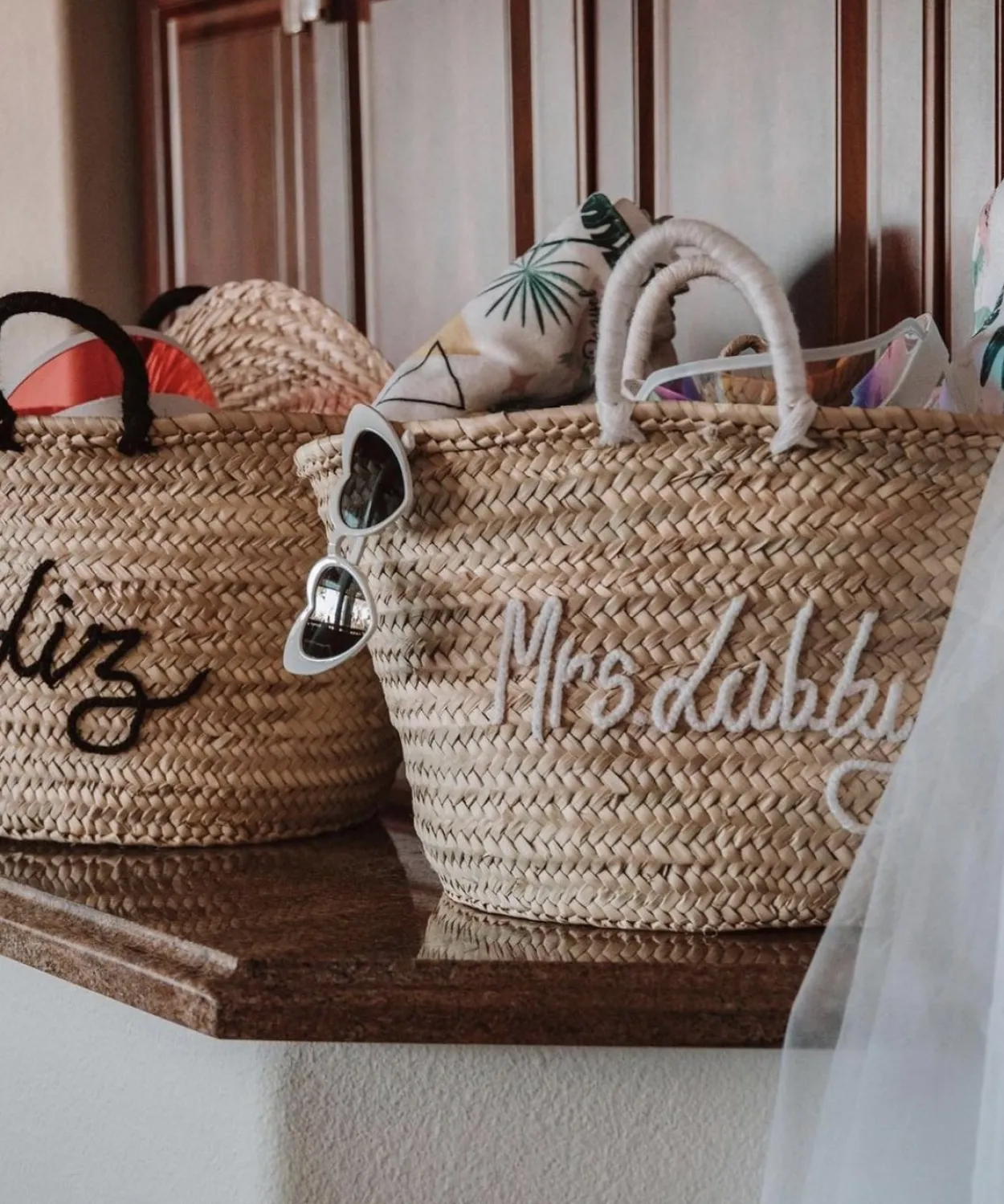 Personalised wool handle basket