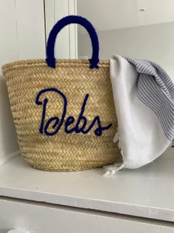 Personalised wool handle basket