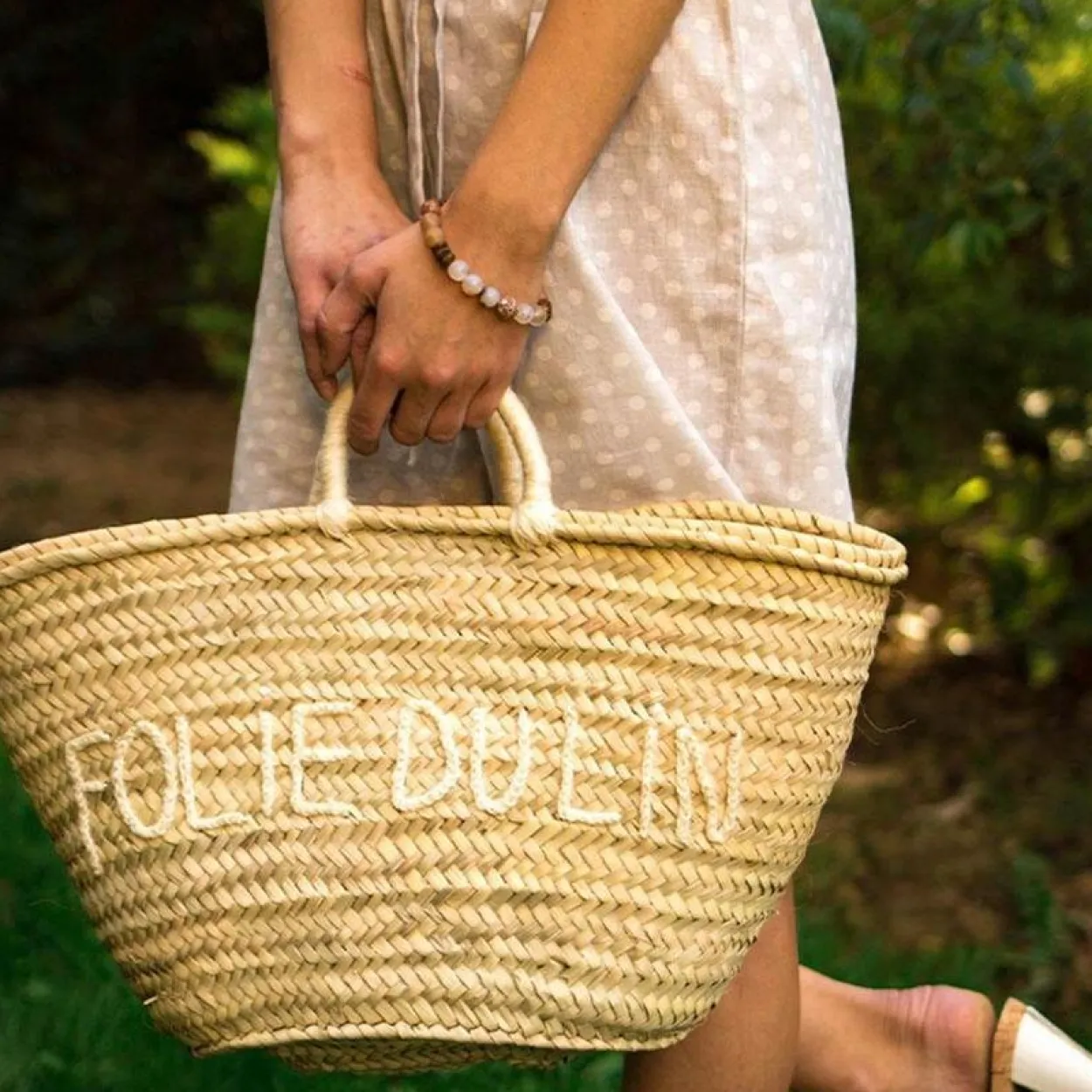 Personalised wool handle basket