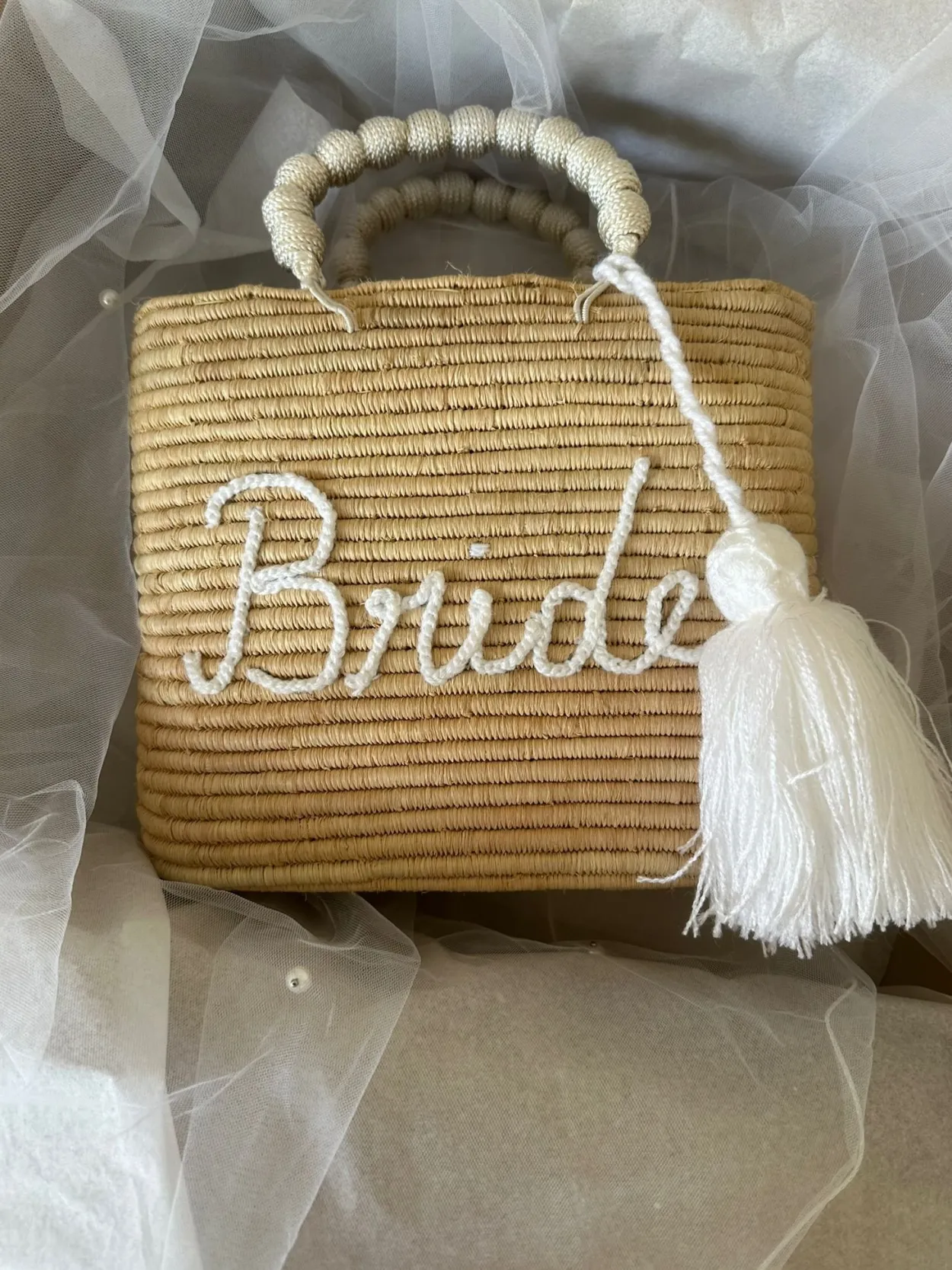 Raffia Palm Bride Basket