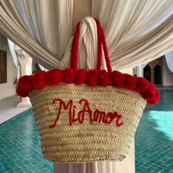 Rope Handle Embroidered Basket
