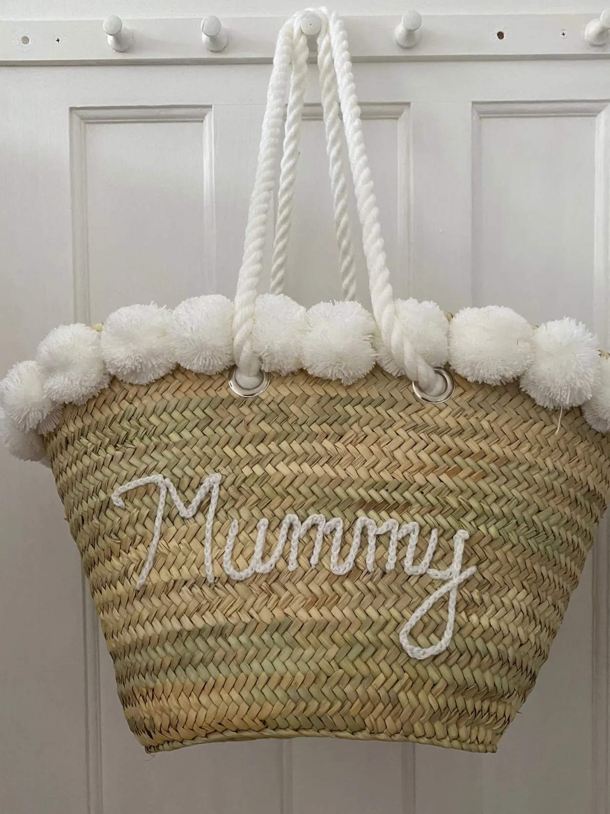 Rope Handle Embroidered Basket