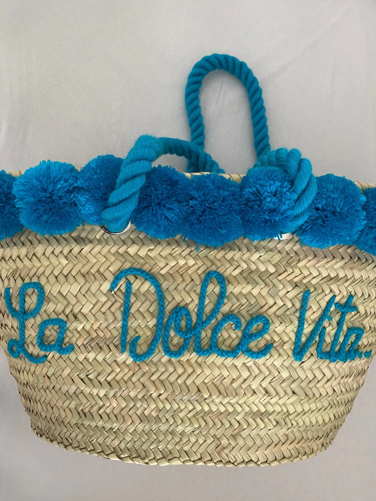 Rope Handle Embroidered Basket