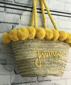 Rope Handle Embroidered Basket