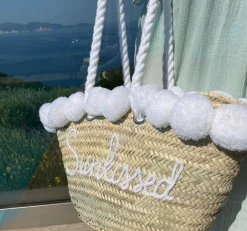 Rope Handle Embroidered Basket