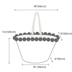 Rope Handle Embroidered Basket