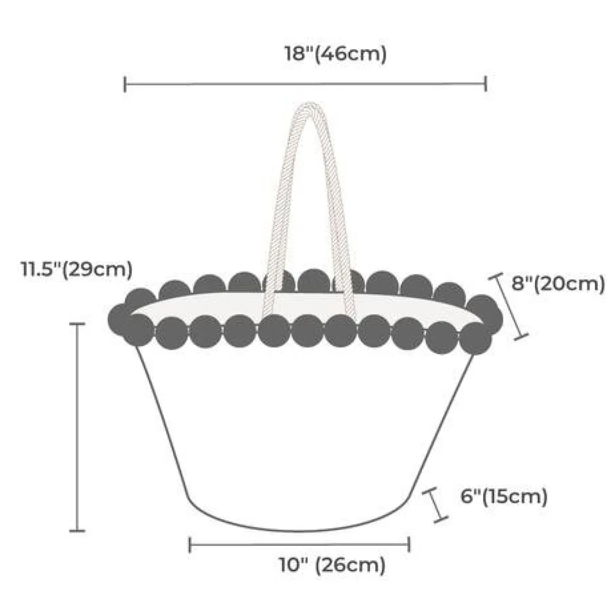 Rope Handle Embroidered Basket