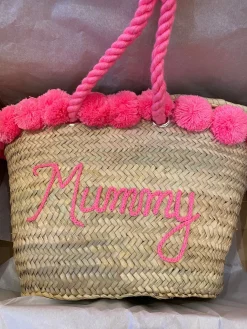 Rope Handle Embroidered Basket