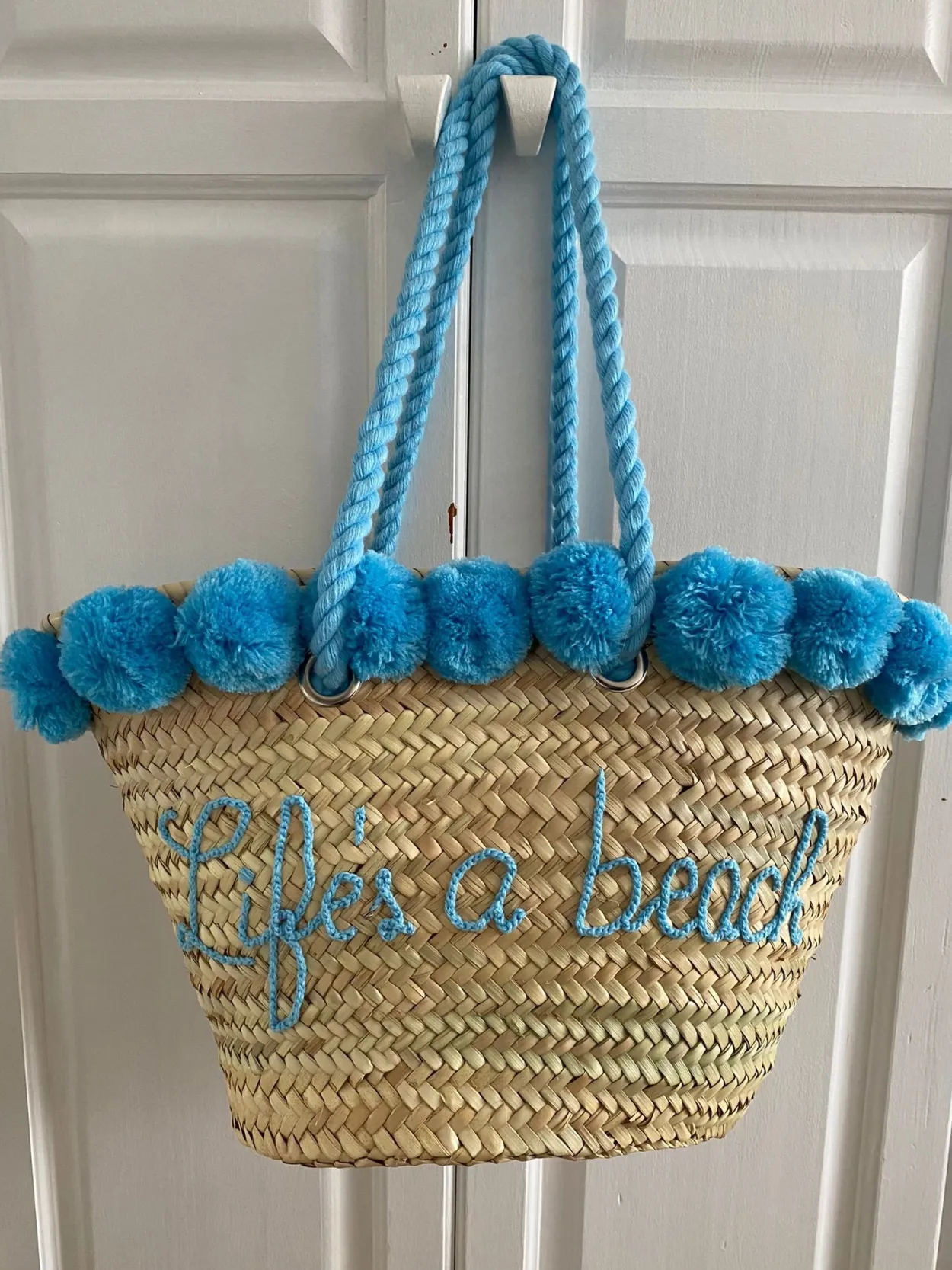 Rope Handle Embroidered Basket