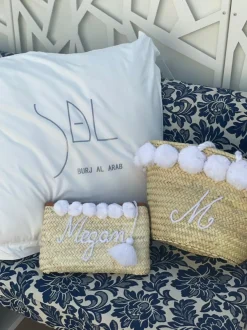 Rope Handle Embroidered Basket