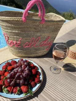Rosé all day bright pink basket