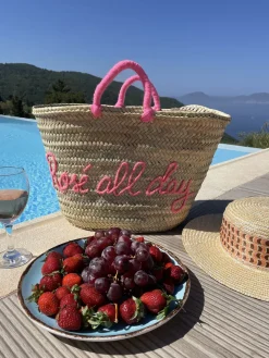 Rosé all day bright pink basket