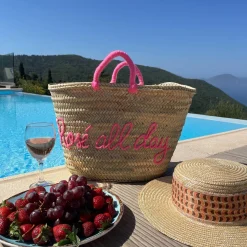 Rosé all day bright pink basket