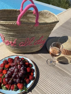 Rosé all day bright pink basket